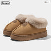 Fleece Lined Ankle Winter Slippers for Women Lightweight EVA Thick Sole Indoor Outdoor Warm Home Shoes (Multiple Colors)