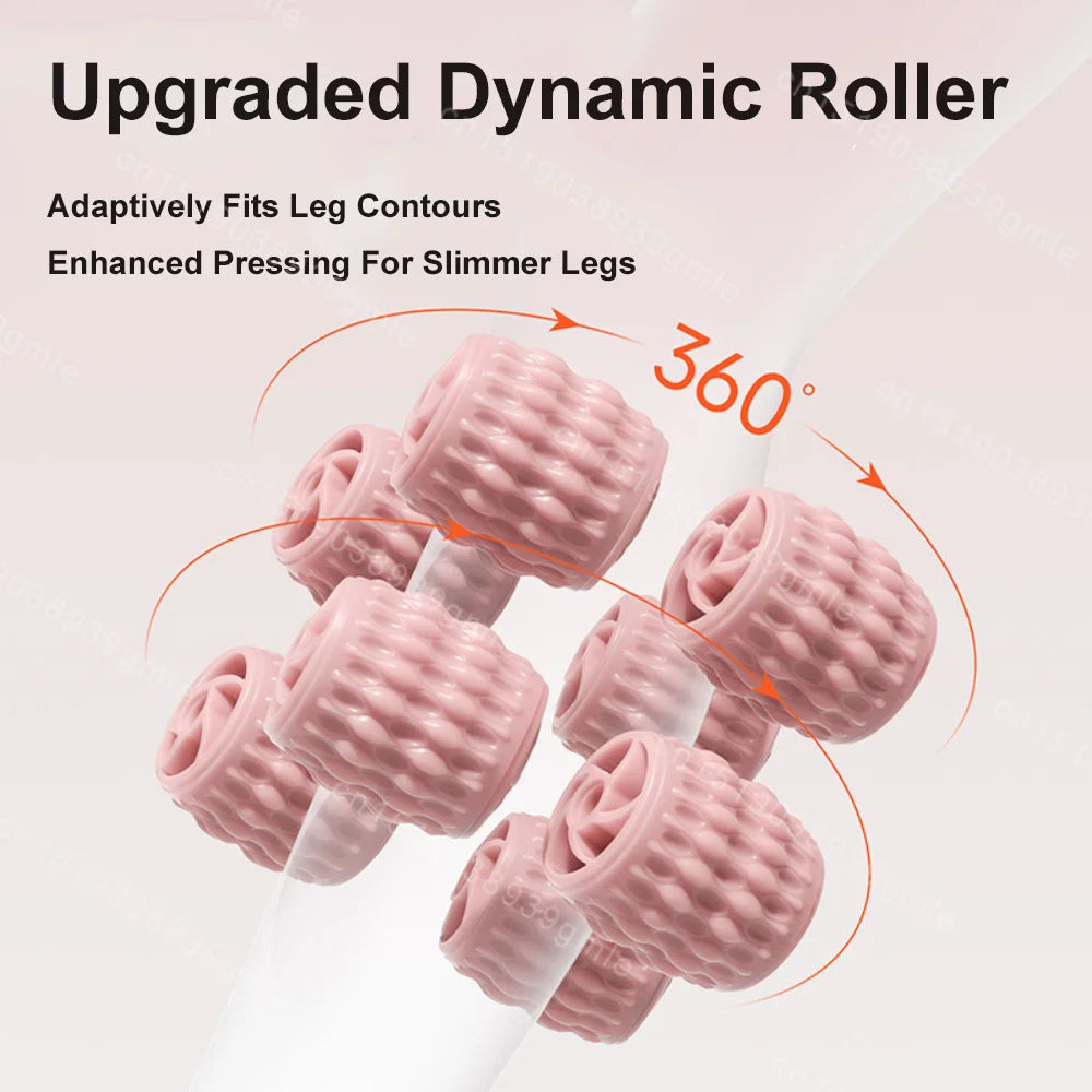 8-Wheel Full-Coverage Leg & Thigh Massage Roller — Anti-Cellulite Calf, Arm & Waist Muscle Massager