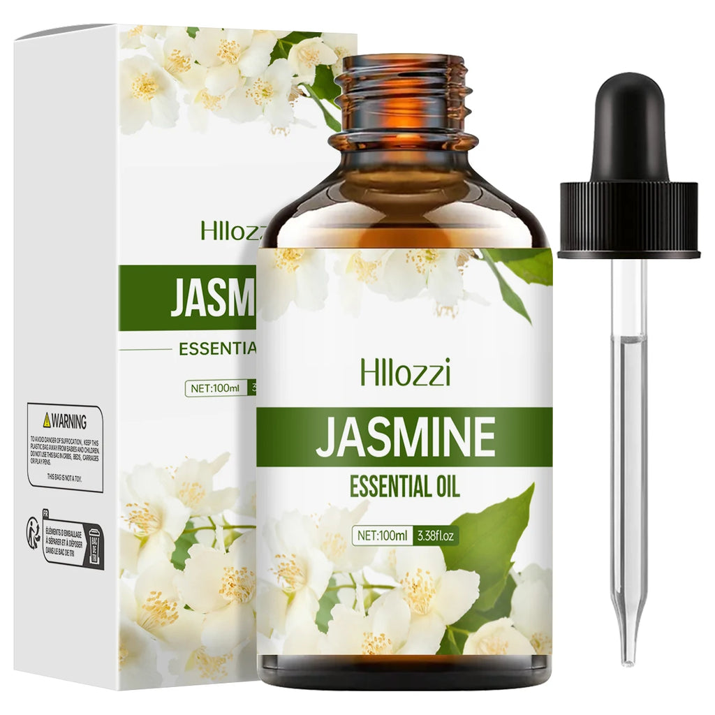 Jasmine Essential Oil – Pure Jasminum Sambac for Massage, Aromatherapy & Facial Care, Long-Lasting Fragrance