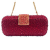 Green Crystal Evening Clutch with Purple Rhinestones, Acrylic Bridal Party Handbag, 22 x 5.5 x 10 cm (8.7 x 2.2 x 3.9 in)