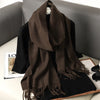 Women’s Long Winter Scarf – Cashmere Blend Shawl Hijab Wrap, Solid Colors, 200×33 cm (79×13 in) – 62 Colors