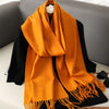 Women’s Long Winter Scarf – Cashmere Blend Shawl Hijab Wrap, Solid Colors, 200×33 cm (79×13 in) – 62 Colors