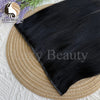 Double Injected Hole Weft Human Hair Extensions — Straight Twin-Tab Invisible Weft (Natural Black/Brown)