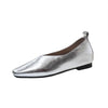 Women's PU Mary Jane Loafers – Square Toe Slip-On Flats, Waterproof Rubber Outsole, Office Casual
