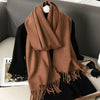Women’s Long Winter Scarf – Cashmere Blend Shawl Hijab Wrap, Solid Colors, 200×33 cm (79×13 in) – 62 Colors