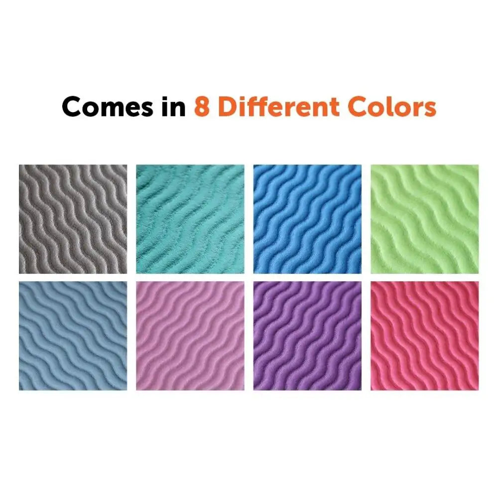 Thick Yoga Exercise Mat 24 x 71 in (61 x 180 cm) – 0.33 in (8 mm) Cushioned Fitness Mat for Pilates, Gymnastics & Camping