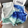 70 x 70 cm (27.6 x 27.6 in) Floral Satin-Look Polyester Square Scarf - Women's Headscarf, Hijab, Hair Band & Wrist Wrap