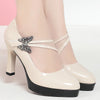 Women's Microfiber Round-Toe Thin Heel Pumps – Bridal Wedding Dance Party Shoes (5–8 cm / 2.0–3.1 in Heel)
