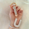 Sparkling Rhinestone Initial Keychain - Round Alloy Letter Charm with Crystal Pendant
