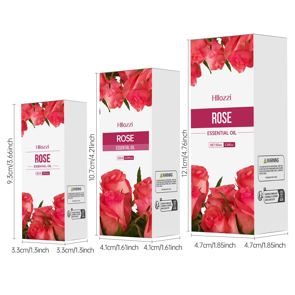 Rose Aromatherapy Essential Oil - Moisturizing Facial & Body Massage Oil with Long-Lasting Fragrance