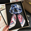 Silk-Feel Square Scarf 70 x 70 cm (27.6 x 27.6 in) Floral Satin Neckerchief – Women's Hair Band, Bandana & Wrap