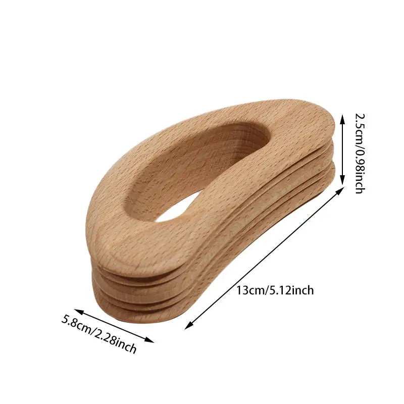 Wooden Handheld Massage Roller and Gua Sha Tool – Full-Body Trigger Point Massager for Women & Men
