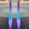Colorful Synthetic Ponytail Extensions 2-Pack – Long Straight Braided Hairpiece with Elastic Band | High-Temp Fiber