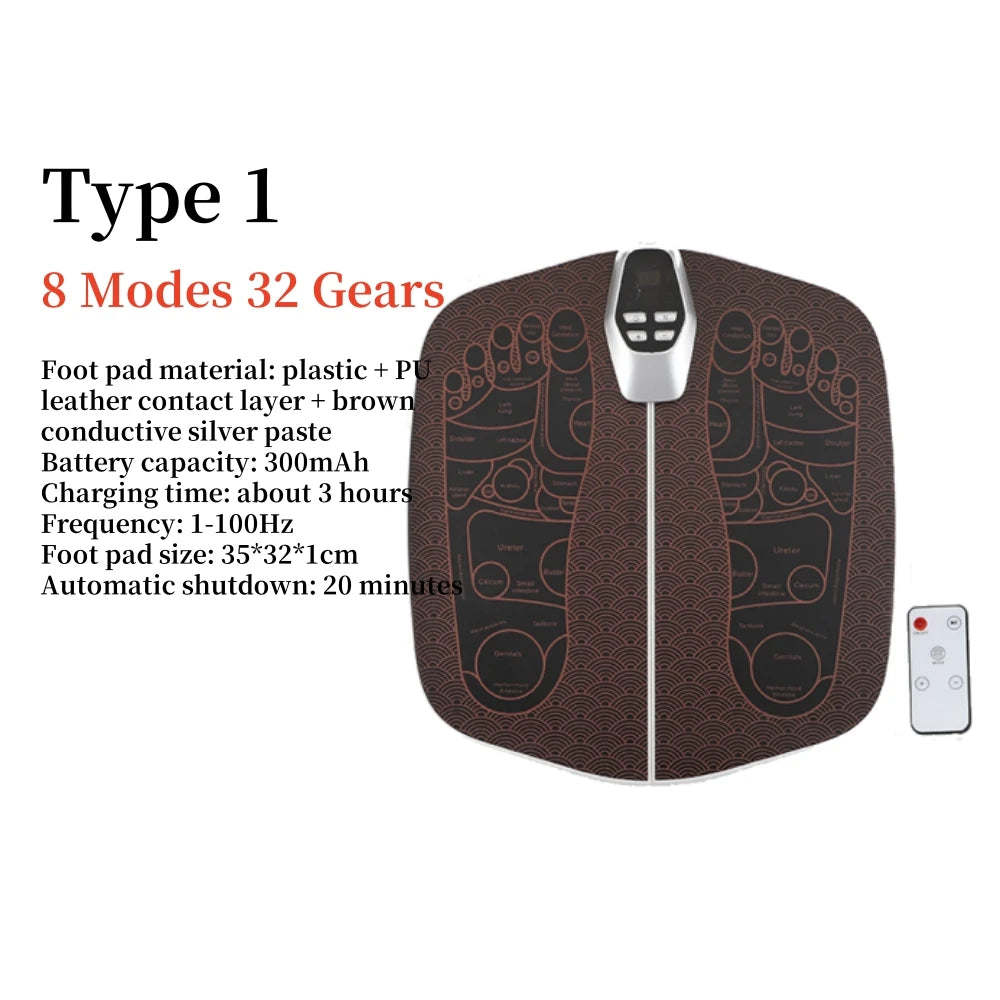 3D Foot Massage Mat – Electric EMS Leg Massager Pad, USB Rechargeable for Blood Circulation, Edema Relief & Muscle Relaxation