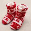 Women's Winter Faux Fur Slipper Boots — Fleece-Lined Elk & Snowflake Design, Non-Slip Indoor Home Shoes (25 cm / 9.8 in, EU 36-38 / US 5-7)