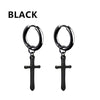 Punk Stainless Steel Stud Earrings Black – Unisex Vintage Hip Hop Ear Studs