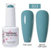 Red Semi-Permanent UV Gel Nail Polish 15ml (0.5 fl oz) Top & Base Hybrid