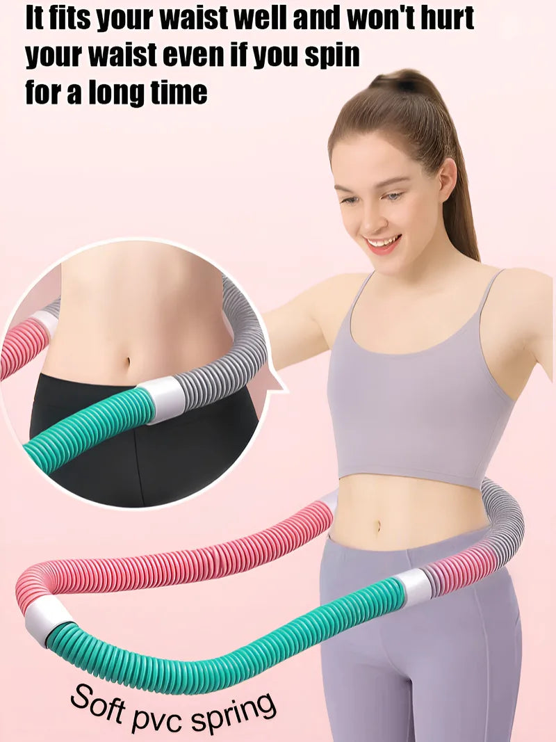 Weighted Tummy Tuck Hoop – Soft Spring Hula Hoop for Waist Training & Home Exercise