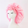 Women's Satin-Feel Polyester Sleep Bonnet with Adjustable Tie, Elastic Shower Hair Cover — One Size Fits Most