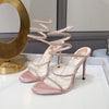 Snake Wrap Rhinestone Gladiator High Heel Sandals for Women Party Prom Evening Shoes