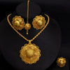 4-Piece Gold Tone African Arab Bridal Jewelry Set – Star Pendant, Ring, Earrings & Head Chain
