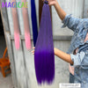3-Pack 28-Inch (71 cm) Straight Crochet Braids Synthetic Hair Extensions High-Temperature Ombre Blonde Brown Gray