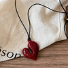 Red Heart Pendant Necklace Vintage-Inspired Romantic Choker for Women