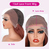 Copper Red Layered Lace Front Synthetic Wig – Reddish Brown Straight, Glueless Lace Frontal, Butterfly Layered Cut