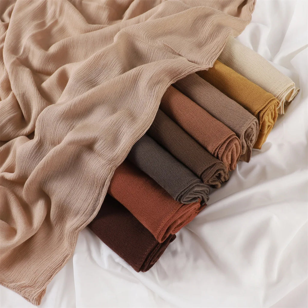 Women's Large Solid Polyester Hijab Scarf 80 x 190 cm (31.5 x 74.8 in) Long Muslim Headscarf Wrap Shawl Turban
