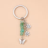 Enamel Flower & Butterfly Heart Keychain – Cute Love Key Ring Handbag Charm Pendant for Women & Girls
