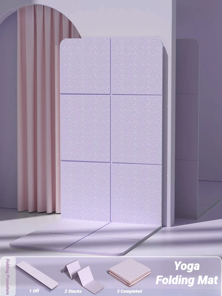 Foldable Yoga Mat 183 x 61 cm (72 x 24 in), 4mm – Eco-Friendly TPE Travel Mat | Double-Sided Non-Slip for Pilates, Yoga & Floor Workouts