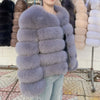 Women's White Faux Fox Fur Coat – Slim Plush Faux-Fur Winter Jacket