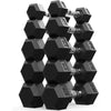Hex Rubber-Encased Dumbbell Set – Home Gym Hand Weights for Women's Strength Training