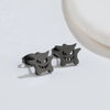 Cute Halloween Ghost Stud Earrings for Women – Stainless Steel Cartoon Minimalist Earrings (Black/Silver/Gold/Rose Gold)