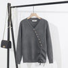 Plus Size Women's Long Sleeve Knit Sweater V-Neck with Drawstring & Button Detail, Casual Autumn Winter Pullover