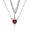Heart and Sword Couple Necklace Set - Vintage Pendant Collarbone Chain for Women, Couples Gift