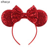 Disney Minnie Sequin Ear Headband with Polka Dot Bow, Girls & Women Party Hairband, Kids DIY Hair Accessory