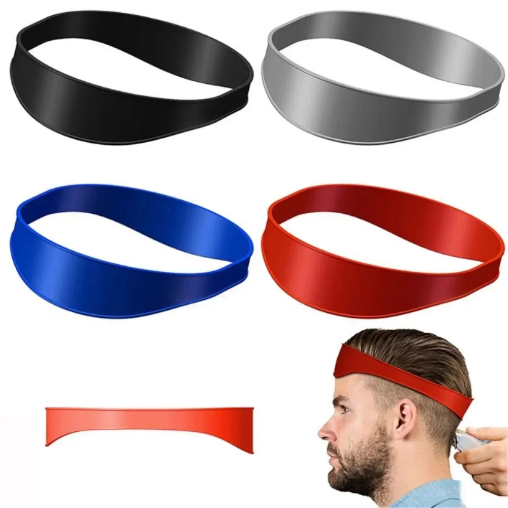 Silicone Neckline Haircut Guide Headband – Curved Barber Template for DIY Fades, Hands-Free Trimming (Fits Most 21.5 in / 54.6 cm)
