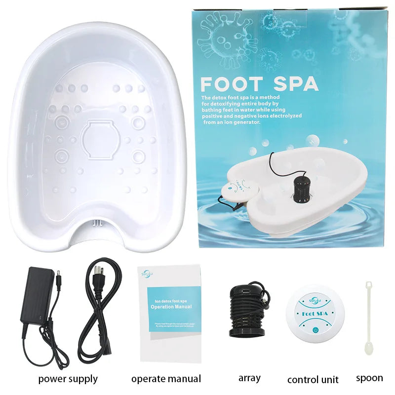 Ionic Detox Foot Spa with Basin - Electric Foot Bath Massager, Deep Tissue Vibration & Ion Array
