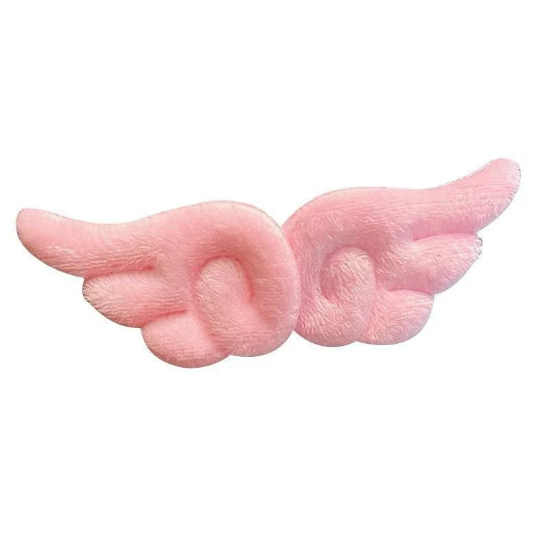 Plush Angel Wing Hairpin for Girls - Cute Soft Hair Clip Barrettes Headwear