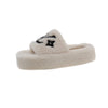 Women's Plush Faux Fur Slides Furry Flip Flop Home Party Slippers