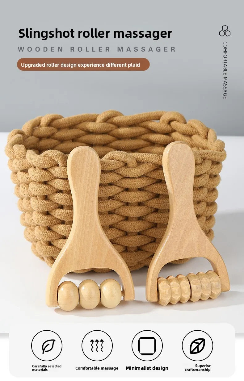 7-Piece Wooden Face & Body Massage Tool Set – Facial Sculpting Roller, Gua Sha & Cupping Lymphatic Drainage Tools