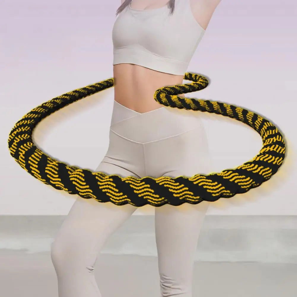 Soft Spring Fitness Hoop for Adults – 200 cm (78.7 in) Polyester-Covered Lightweight Portable Hula Hoop, Silent Waist & Core Trainer