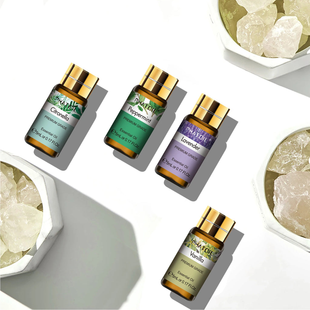 15-Piece Pure Essential Oils Set 5ml (0.17 fl oz) – Aromatherapy Oils for Diffusers, Humidifiers & Candle Making – Lavender, Vanilla, Peppermint, Rosemary