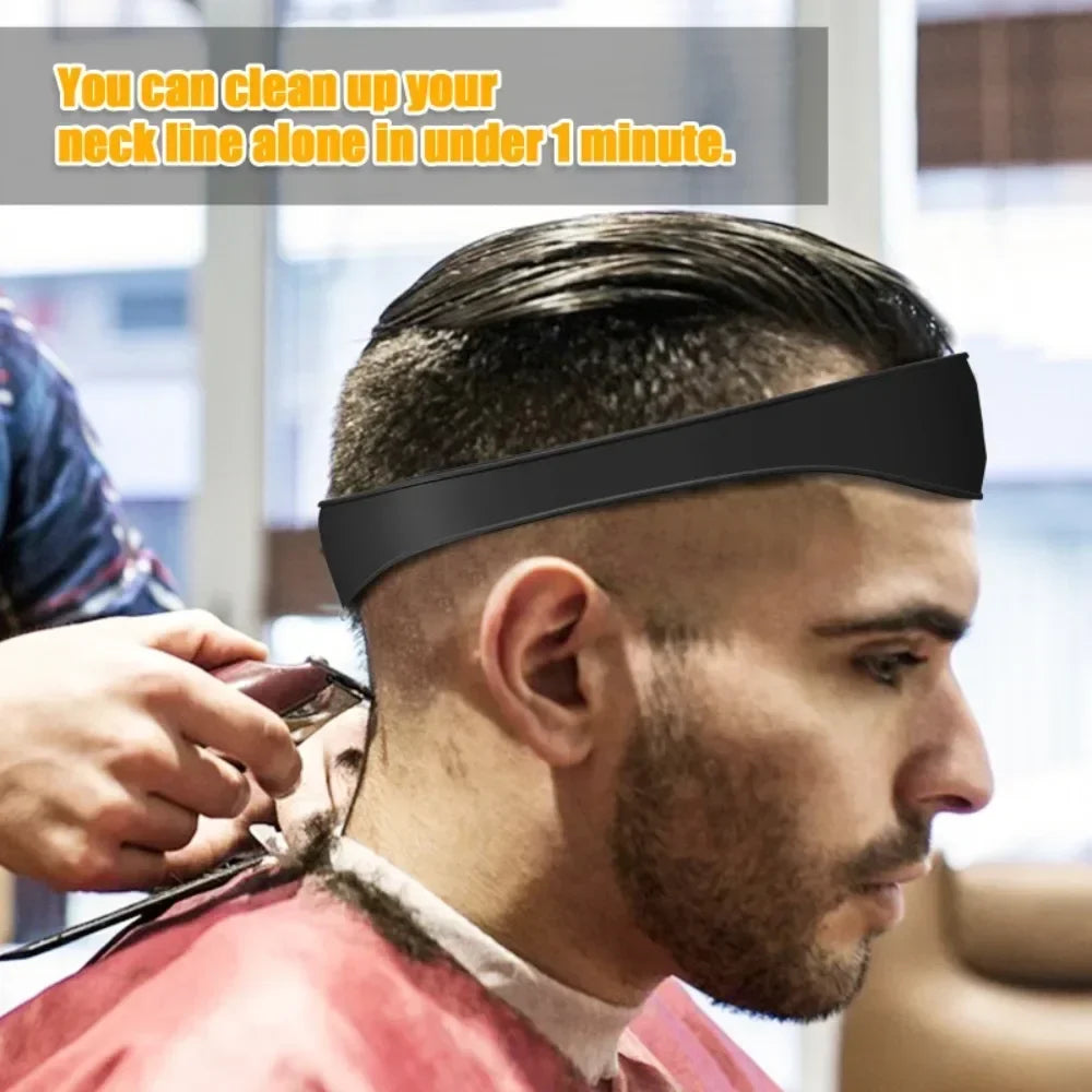 Silicone Neckline Haircut Guide Headband – Curved Barber Template for DIY Fades, Hands-Free Trimming (Fits Most 21.5 in / 54.6 cm)