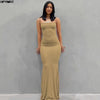 Satin Slip Maxi Dress – Sleeveless Backless Bodycon Party & Evening Dress