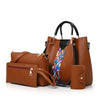 4 Pcs Women's Bag Set Luxury Handbag Large Capacity Bucket Tote Bag Fashion Shoulder Bag Wallet Card Case