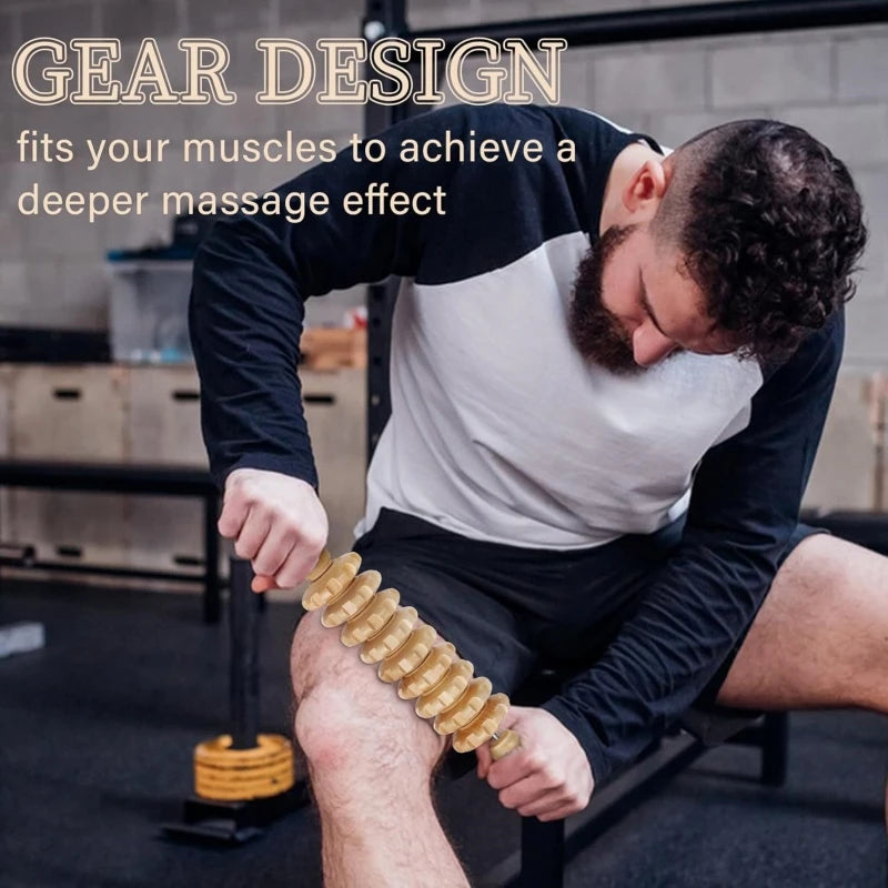 Wooden Curved Fascia Massage Roller - Cellulite Reduction & Muscle Tension Relief for Legs & Body