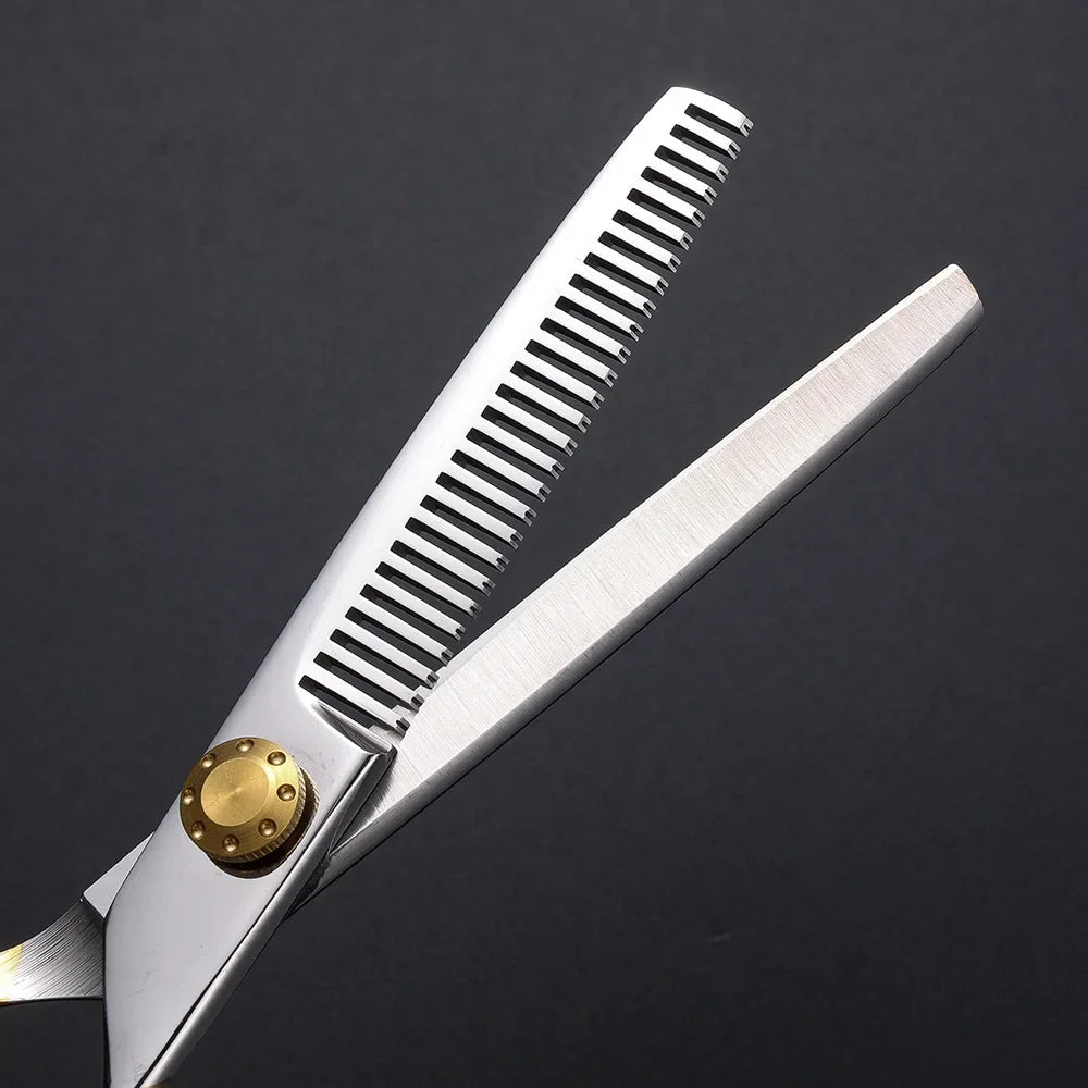 6.0-Inch (15 cm) Stainless Steel Hairdressing Scissors – Adjustable Thinning & Cutting Shears, Pro Salon Barber Styling Tool