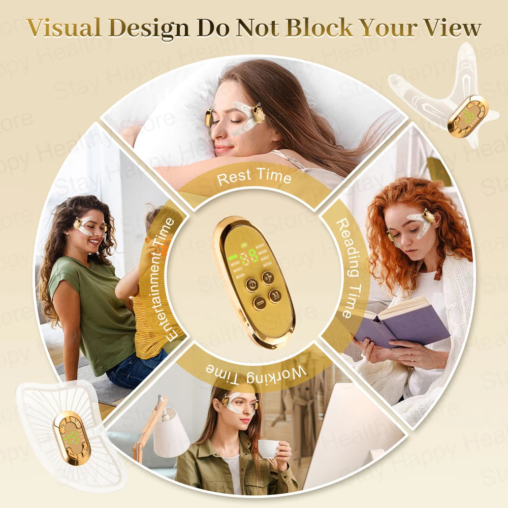 MERALL EMS Microcurrent Eye Massager - Pulse Eye Care Device for Dark Circles, Puffiness & Wrinkles